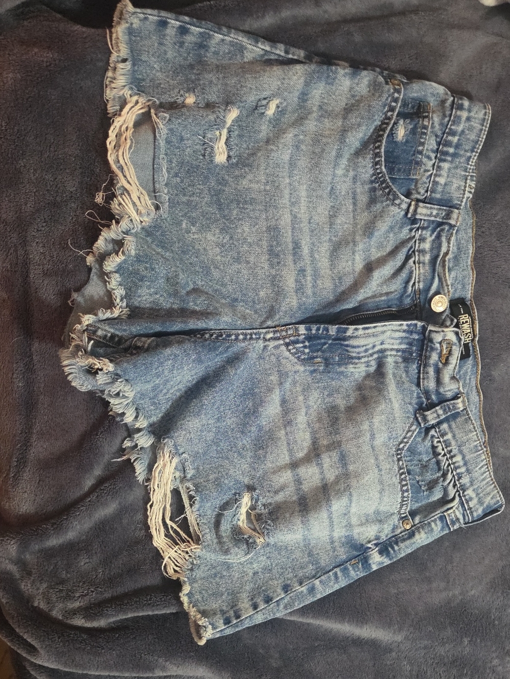 Rewash Light Blue Distressed Denim Shorts